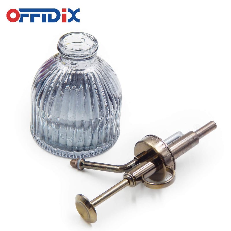 OFFIDIX Plant Mister plant water Spray Bottle, 6.3" Tall Vintage Style with Bronze Plastic Top Pump One Hand Glass Watering Can for Indoor Potted Plants Terrariums (Dark Gray) - Image 3